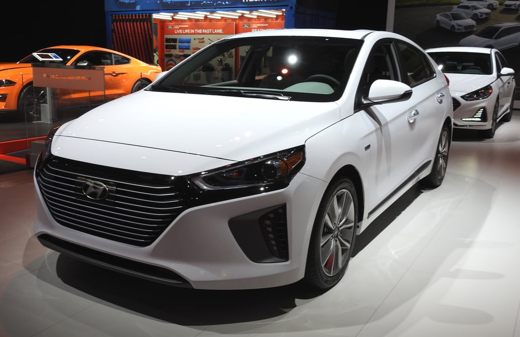 Hyundai Ioniq Hybrid Plug-In EV Electric Vehicle Compact Sedan New York International Show 2019